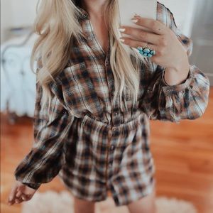 Fate Flannel button up dress